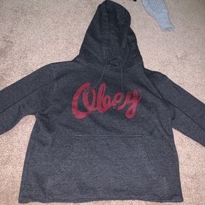 obey crop hoodie